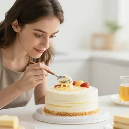 woman made of cake realistic photo