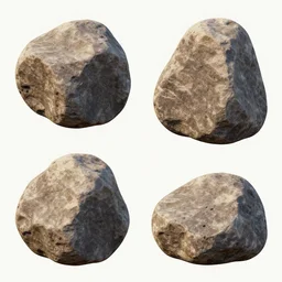 3 d rock assets, photorealistic, game assets