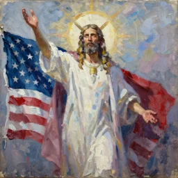 the lord god judges modern america, in the style of minerva teichert, oil on canvas, impasto, visible brushstrokes, watercolor, 8 k scan
