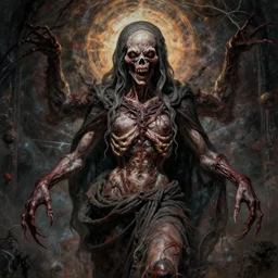 the transcendent being embodying the hate, photorealistic, detailed photography, divinity, awful, cosmic horror, religious art, blasphemous