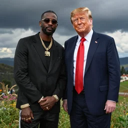 chief keef posing with donald trump, realistic, high definition