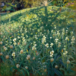 snail flower garden on hills by henri rousseau masterpiece shadows and highlights mucha beksinski
