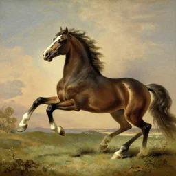 a galloping horse with four legs, by george stubbs