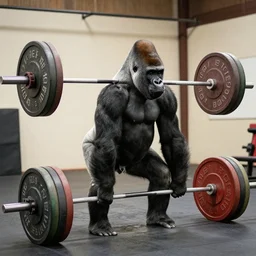 gorilla doing deadlift