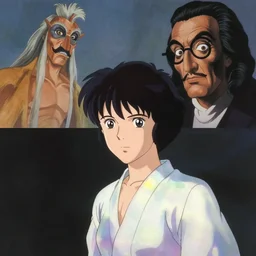 volumetric iridescent light, anime film still from the an anime directed by katsuhiro otomo with art direction by salvador dali, wide lens