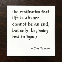 the realization that life is absurd cannot be an end, but only a beginning by yves tanguy