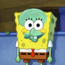 hypertealistic painting portrait of squidward from spongebob