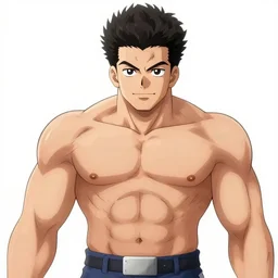 giga chad as anime character, anime art
