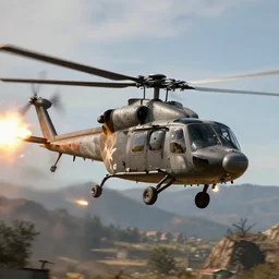 apache helicopter in rdr 2 firing missiles