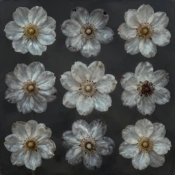 bleak by peter andrew jones pearlescent. the mixed mediart is a beautiful & haunting work of art of a series of images that capture the delicate beauty of a flower in the process of decaying. the colors are muted & the overall effect is one of great sadness.