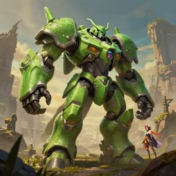 mount epic green mechanostrider screenshot world of warcraft mounts worldboss borberland comics by jesper ejsing art and by feng zhu alena aenami artworks in 4 k beeple, by thomas kinkade heartstone overwatch blizzard 3 d rtx hdr