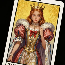 jossi of blackpink, queen, tarot card, highly detailed, digital painting, smooth, sharp focus, illustration, ultra realistic, unreal engine, 8 k, art by artgerm and alphonse mucha