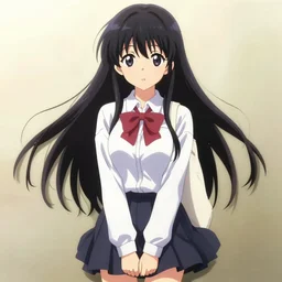 beautiful anime high - school girl, full body, high detail of the face, 1 / 2 hasui kawase