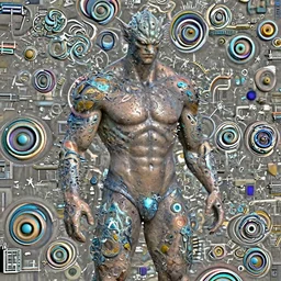 a masculine and ripped water elemental, digital art, 3d render, cycles, raytracing, trending on turbosquid