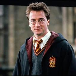 Arnold Schwarzenegger as Harry Potter, 4k movie screen capture, high detail