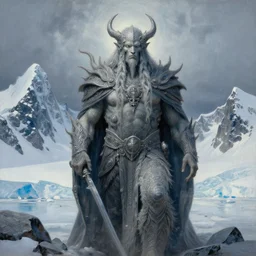 mysterious trailblazer Antarctica glacial cult mountain god, realistic fantasy, oil painting, extremely high detail, establishing shot, cinematic lighting, oil painting, intricate line drawings, 4k resolution