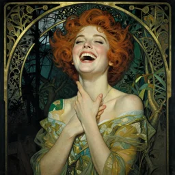 a young and extremely beautiful grace kelly infected by night by tom bagshaw in the style of a modern gaston bussiere, art nouveau, art deco, surrealism. extremely lush detail. melancholic scene infected by night. perfect composition and lighting. sharp focus. profoundly surreal. high - contrast lush surrealistic photorealism. laughing, extremely happy.
