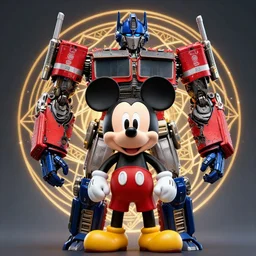 mickey mouse as optimus prime hyper detailed realistic 8 k, sacred geometry