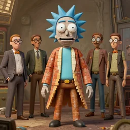 hyper realistic rick sanchez as a hybrid creature made of facebrick, gorgeous lighting by kim jung giu weta studio, mucha, bautista and norman rockwell and greg rutkowski and tom bagshaw and james gurney and lucasfilm