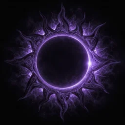 black sun with purple eclipse, digital art, intricate details,