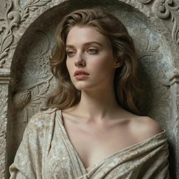 beautiful sexy gorgeous woman in the style stone carving