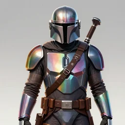 the mandalorian wearing rainbow armor by ilya kuvshinov katsuhiro otomo