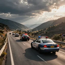 police car chase on the highway