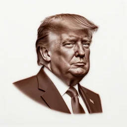 dark chocolate engraving portrait of trump