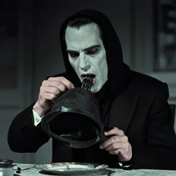 michael morbius eating his own hat in the style of dmt
