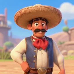 a portrait of a gaucho, disney, pixar