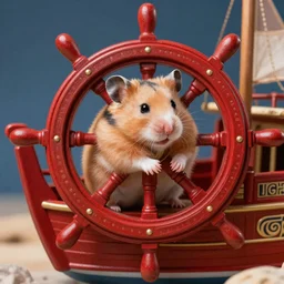 ancient Egypt hamster in a red sea ship wheel