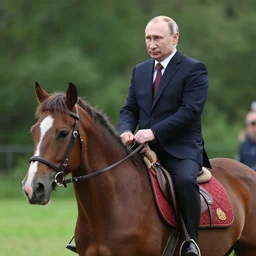 vladimir putin riding a pony