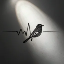 a minimalistic drawing of a sinusoidal bird