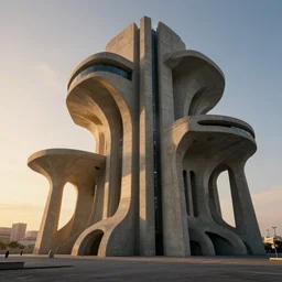 sci - fi concrete brutalist architecture in bladerunner scene, zaha hadid, beksinski, photoreal, highly detailed, 8 k, hd, vray, artstation, trending on behance, cinematic matte painting, extreme detail photo quality, sunrays, sunset, featured on behance