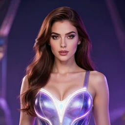 Queen of the Multiverse, glowing lights. youthful attractive, seductive, rule of thirds, portrait, photo realistic by Yaşar VURDEM , artstation, unreal engine, character concept art. sz Zak and Taro Okamoto and Gal Barkan, high quality printing, fine art with subtle redshift rendering
