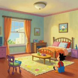 concept art of jetsons cartoon indoor big kid room, painted by tim white