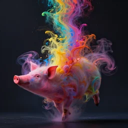 color pigments spread out in air, look like someone is dancing, dream, unreal 5, trending on artstation