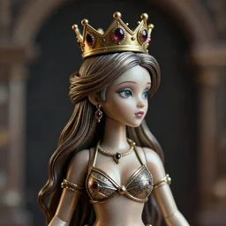closeup profile portrait of tin toy goth fairytale princess wearing a crown, bikini, depth of field, zeiss lens, detailed, symmetrical, centered, fashion photoshoot, by nicoletta ceccoli, mark ryden, lostfish, breathtaking, 8 k resolution, extremely detailed, beautiful, establishing shot, artistic, hyperrealistic, octane render