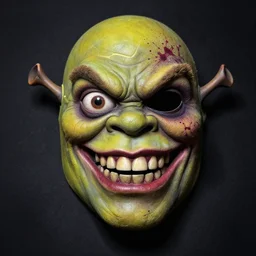 monster makeup mask grinning one-eyed grimpunk vile reprobate portrait portrait Cyclops Cyclops Polyphemus shrek with tombow norman rockwell greg rutkowski frank frazetta alexandre briclot Dave Dorman splatterpaint