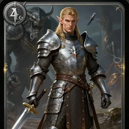 elven hero, handsome swordsman in armour, d & d warrior, keltic warrior, dark souls boss, elegant male character from warcraft, character portrait, trading card game art, perfectly shaded, extremely detailed, matte, artstation, volumetric lighting, 4 k, game cover art, sharp focus, anatomically correct!!, classic fantasy, by greg rutkowski and artger