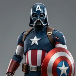 Vader as Captain America, 4k render, trending in Artstation, octane render, high details, ultra realistic, hd, photo realistic