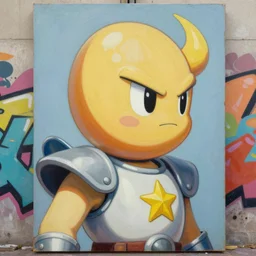 greg manchess portrait painting of warrior eggman, medium shot, asymmetrical, profile picture, organic painting, sunny day, matte painting, bold shapes, hard edges, street art, trending on artstation, by huang guangjian and gil elvgren and sachin teng