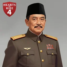 hearts of iron 4 character portrait of soekarno, trending on artstation, character portrait, ylva ljungqvist, paradox interactive