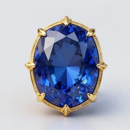 blue gem, intricate gold detailing, high quality, featured on artstation