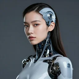 portrait photo of a beautiful female ( ( ( ( ( ( ) ) ) ) ) cyborg