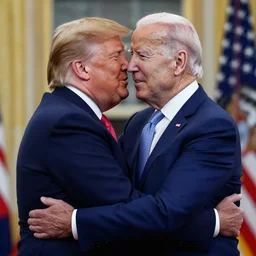 donald trump hugging joe biden