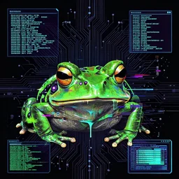 toad head, toads, mechanical, technical, abstract, lcd, graphical, circuit board, computers, vektroid album cover, vectors, drips, dimensions, breakcore, leaks, glitches, frogs, amphibians, geometry, data, datamosh, motherboard, code, y 2 k, painting, dark, old web, cyber