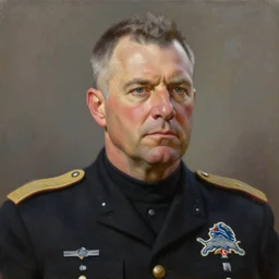 facial portrait of nfl detroit lions dictator, military uniform, 1 8 3 4, oil on canvas by william sidney mount, oil on canvas, octane render