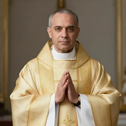 soft - spoken elegant sophisticated priest of prosperity wealth and greed, member of the clergy of profit