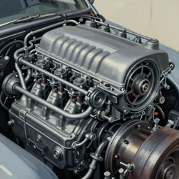 closeup of car engine , vector art, vector, biomechanical, mechanical, in the style of h.r giger, norman rockwell, giger, highly detailed, soft lighting, 8k resolution, oil on canvas